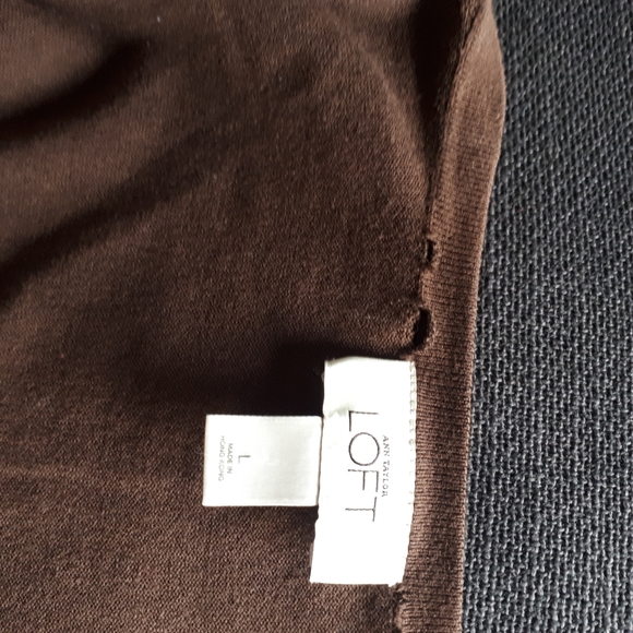 LOFT by Ann Taylor Brown Cardigan size Large - Picture 8 of 11